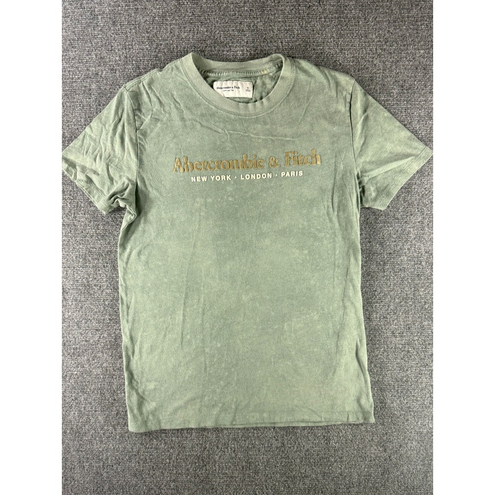 Abercrombie & Fitch Kids‎ Soft A&F Tee Sage Green Graphic Logo T-Shirt Size S